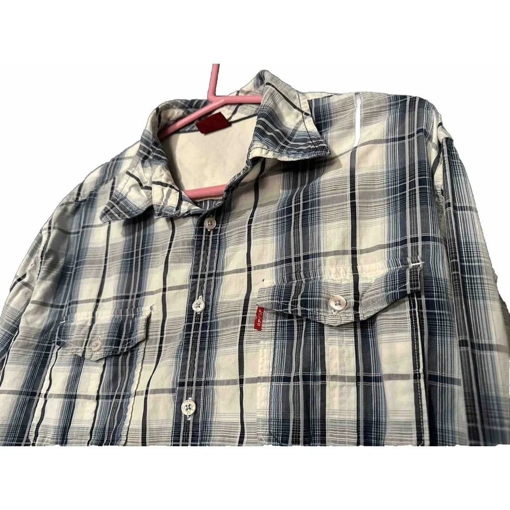Levi's Shirt Mens XXL Button Up Cotton Long Sleeve Shirt Red Tab